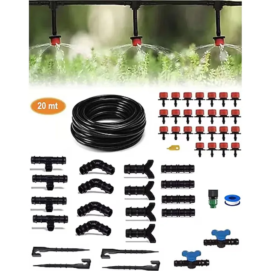 Deliksiz Düz Damla Sulama Sistemi ve Parçaları Bahçe Ağaç Fidan Sebze Damlama Hortumu Borusu