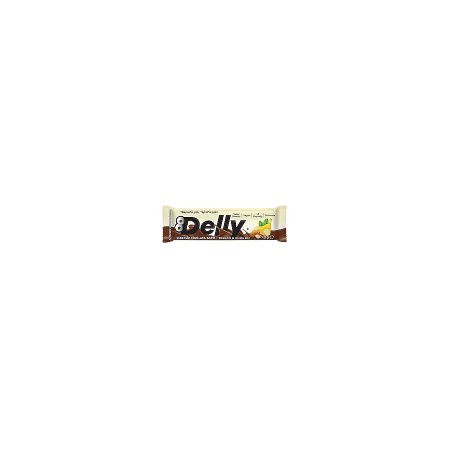 Delly Şekersiz Çikolata Kaplı Atıştırmalık Bar 40 gr