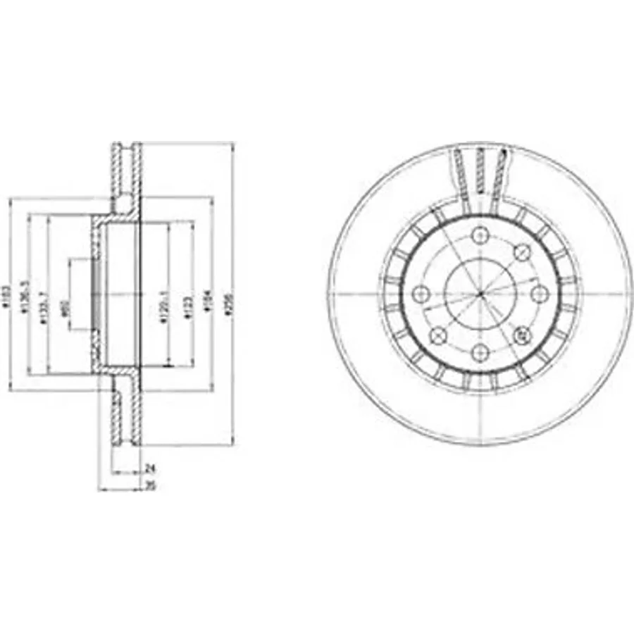 DELPHI BG2443 FREN DİSKİ ÖN ASTRA F 91- ASTRA F CLASSIC 99- ASTRA