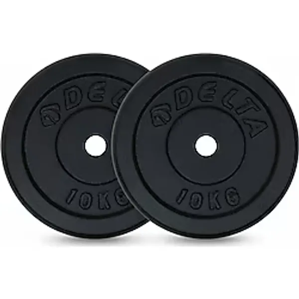 Delta Döküm Plaka Siyah 10 Kg X 2 Adet Toplam 20 Kg Ağırlık Dambıl Plakası Dayanıklı Ve Ergonomik Set