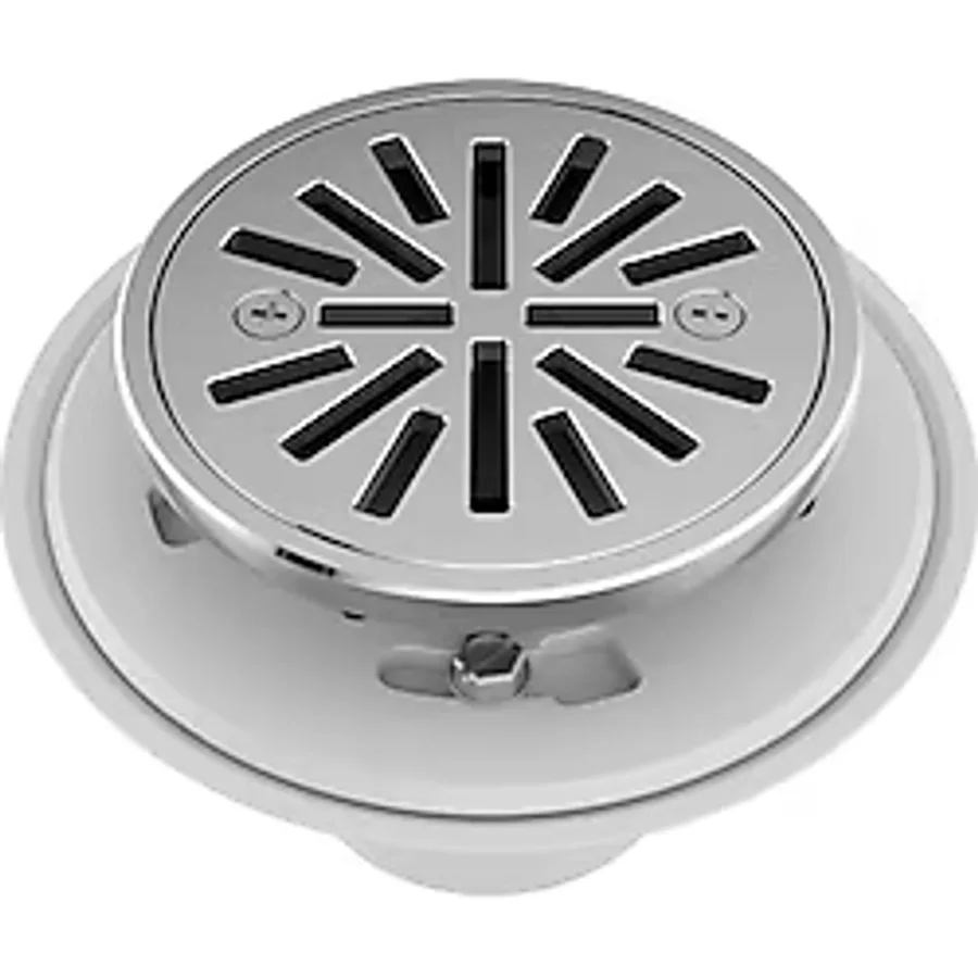 Delta Faucet 4 İnç Fayans Yuvarlak Duş Yer Sifonu Krom, Duş Tahliye Kiti, Yuvarlak Duş Tahliyesi, Krom Duş Tahliyesi, Duş Yer Sifonu, Krom DT061411