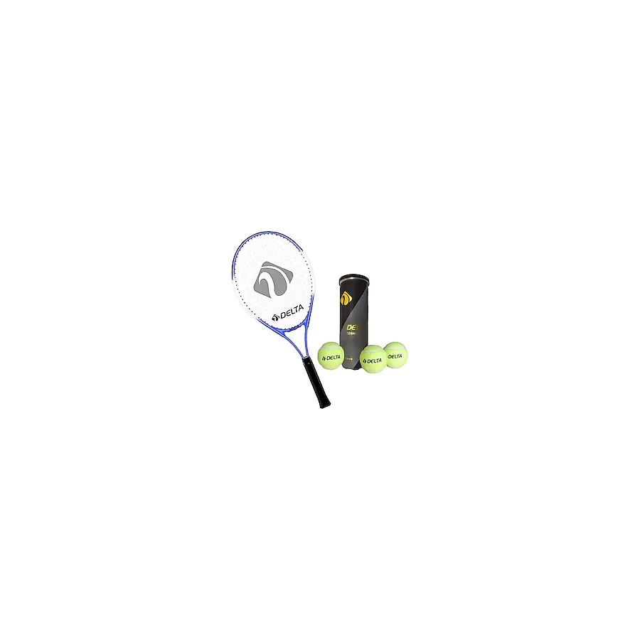 Delta Max Joys 25 İnç Çocuk Tenis Raketi + Çantası + Vakumlu Tüpte 3 Adet Tenis Maç Topu Seti - Kırmızı - Beyaz