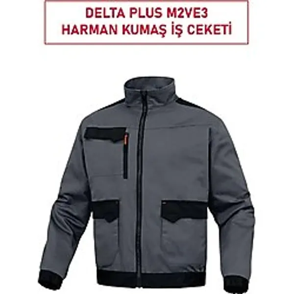 Delta Plus M2ve3 İş Ceketi Harman Kumaş, Çok Cepli, Ergonomik Ve Dayanıklı Çalışma Montu