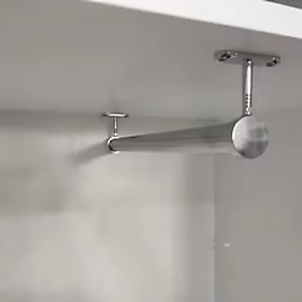Deltaaks Dolap Içi (30 Cm) Krom Yuvarlak Askı Borusu( Askı Borusu +flanş+vida) - Dolap İçi Düzenleyiciler - T