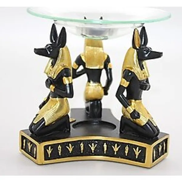 Delux Serisi Ev Dekorasyonu Dekoratif Obje Yeni Seçenek Polyester Anubis Buhurdanlık - Çok Renkli - Tek Ebat