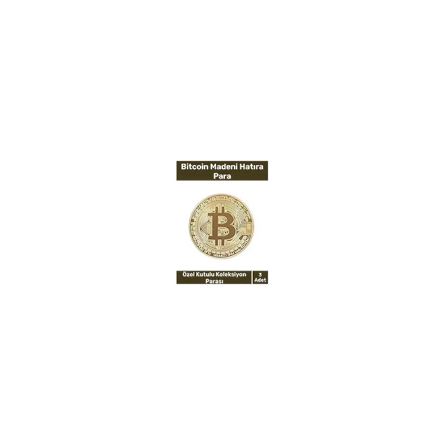 Deluxe Series Kutulu Hediyelik Kripto Hatıra Koleksiyon Bitcoin Madeni Para Altın Rengi 3 Adet