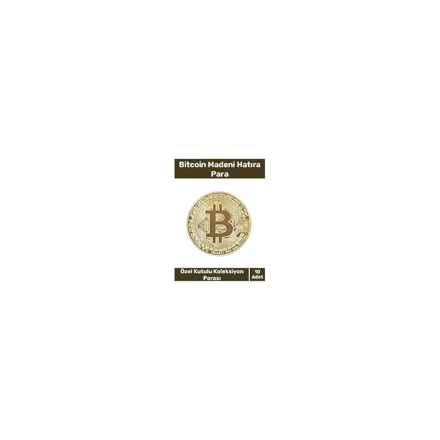 Deluxe Series Kutulu Hediyelik Kripto Hatıra Koleksiyon Bitcoin Madeni Para Altın Rengi 10 Adet