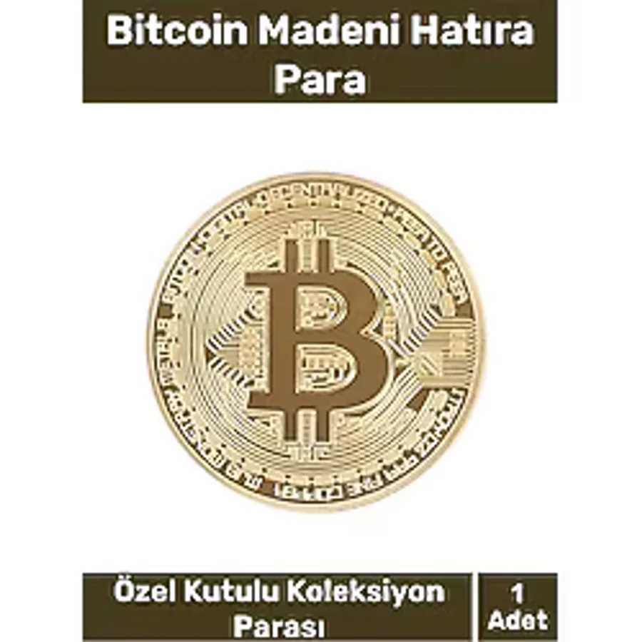 Deluxe Series Kutulu Hediyelik Kripto Hatıra Koleksiyon Bitcoin Madeni Para Altın Rengi 1 Adet