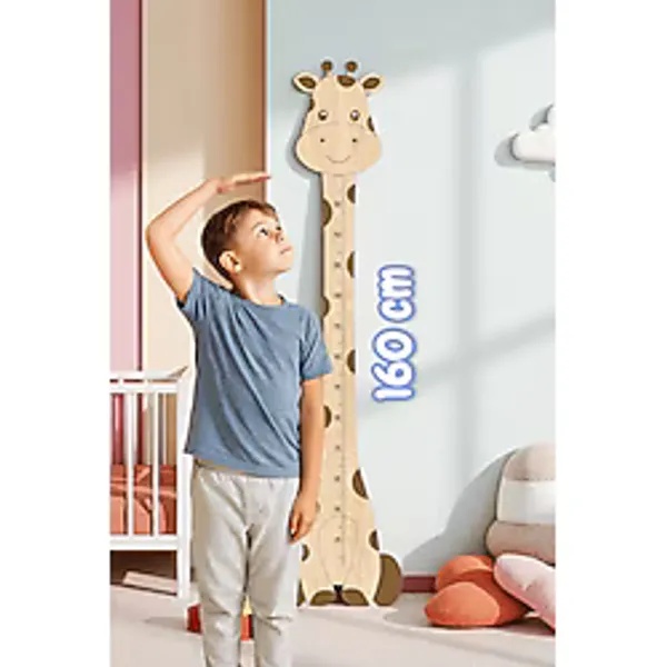 Demo Tasarım Zürafa Boy Cetveli Çocuk Odası Ahşap Duvar Dekoru Boy Ölçer