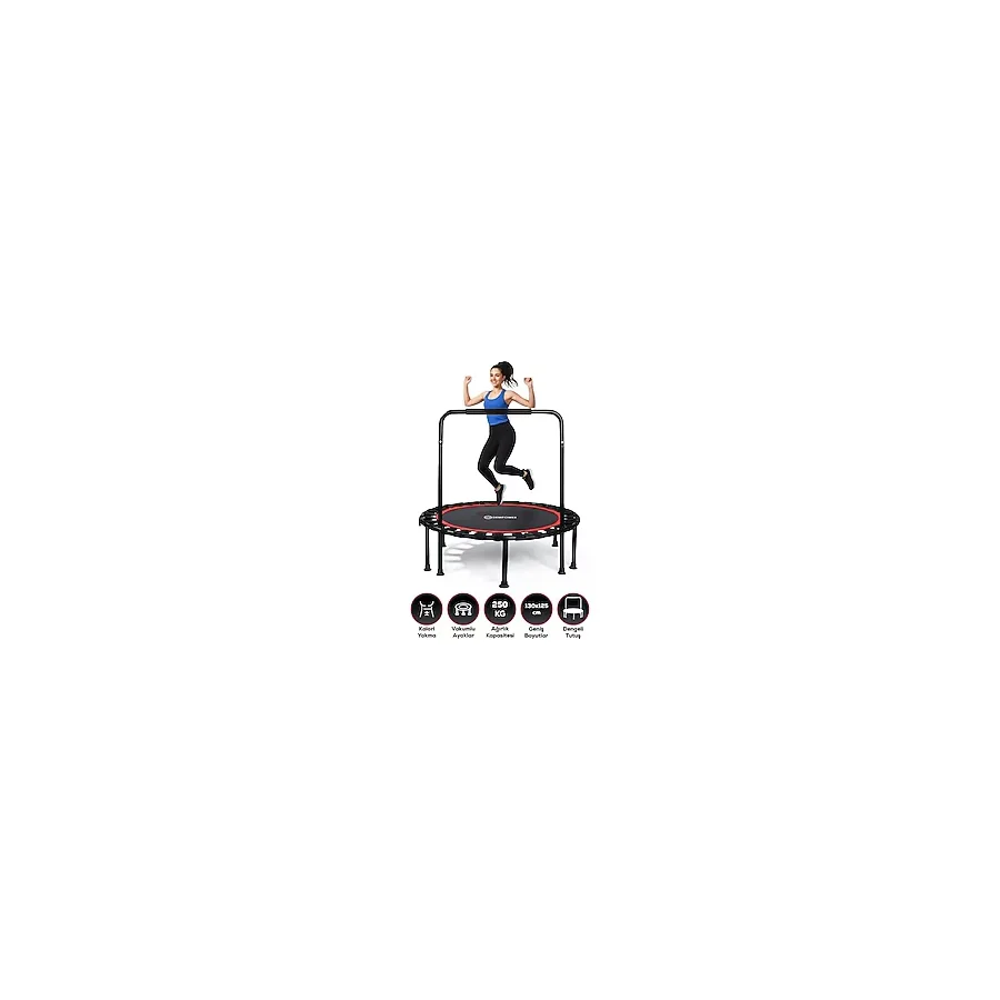 DEMPOWER 130x125 cm Katlanabilir Trambolin 250 kg Taşıma Kapasitesi ile Ev ve Dış Mekan Kullanımı - 130 x 125 cm