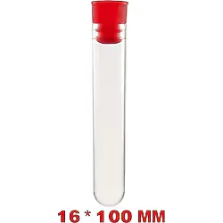 Deney Tüpü 16x100 Mm / Plastik (100 Adet) - Dibi Yuvarlak Kapaklı