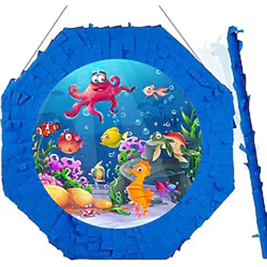 Deniz Canlıları Pinyata 42cm + Sopası Doğum Günü Eğlencesi Pinyata Patlatma Partisi
