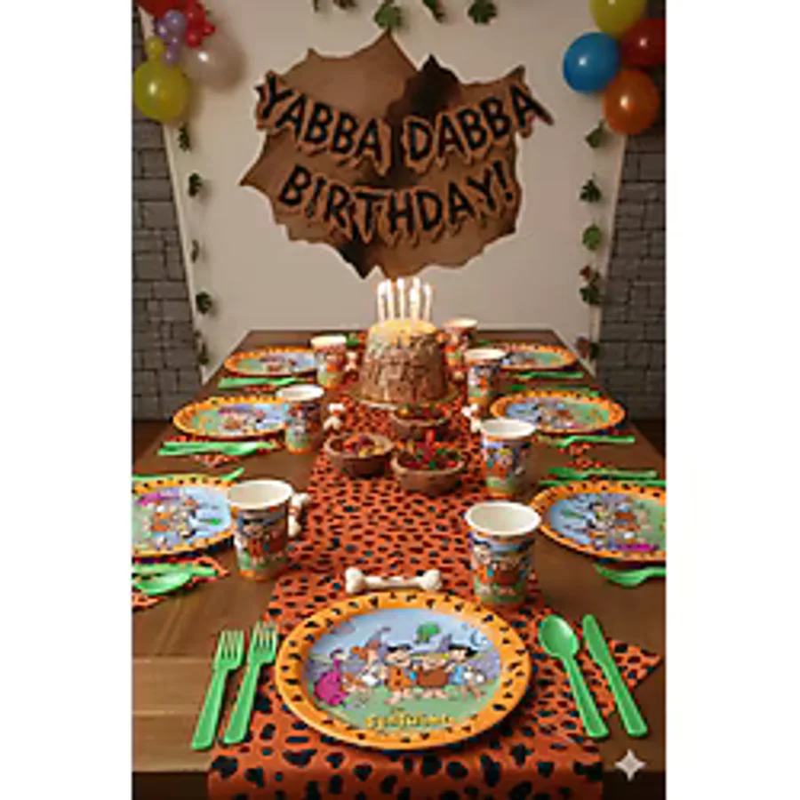 Deniz Party Store Taş Devri Karton Tabak Bardak Set 8 Kişilik