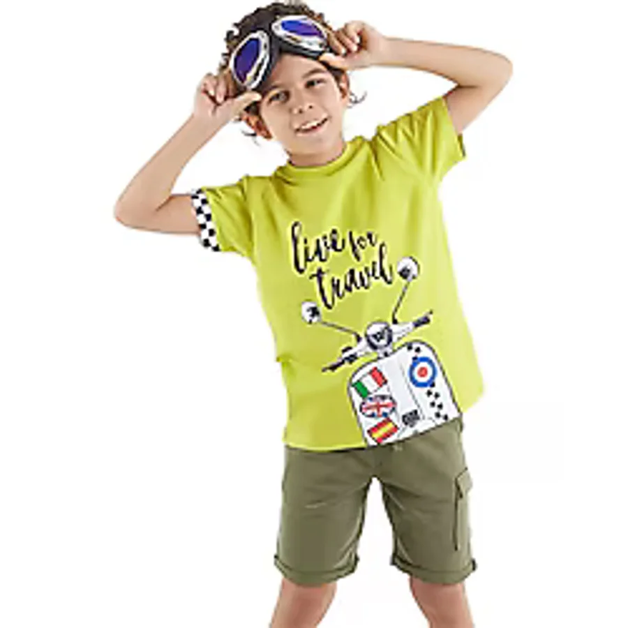 Denokids Mshb&g Motosiklet Turu Erkek Çocuk T-Shirt Şort Takım Çok Renkli