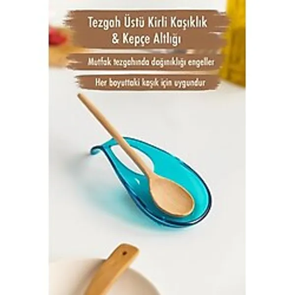 Depa Akrilik Aquamarin Tezgah Üstü Kirli Kaşıklık & Kepçe Altlığı