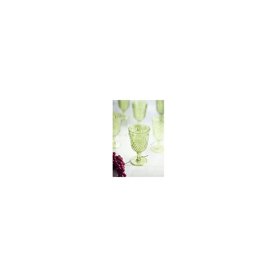 Depa Akrilik Yeşil Tekli Kadeh & Su Meşrubat Kahve Yanı Bardağı 450 ml ( Cam Değildir )