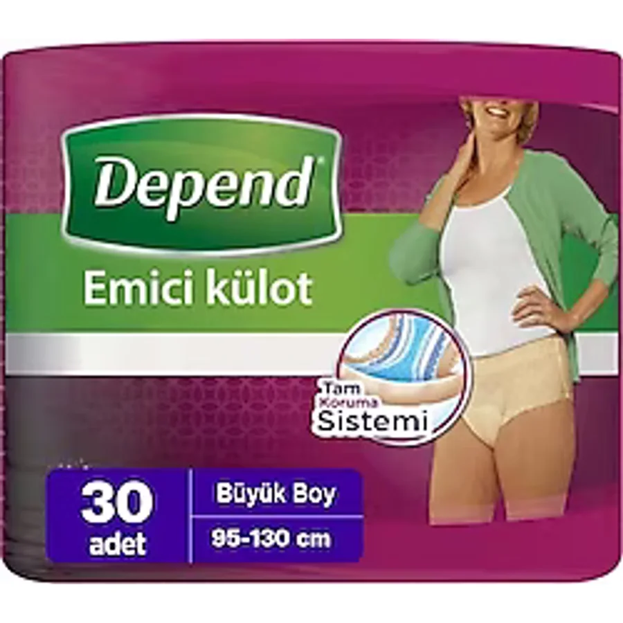Depend Emici Külot Kadın Büyük Boy L 30'lu Hasta Bezi