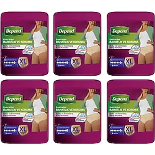Depend Xl Kadın Emici Külot 9 X 6 Paket (54 Adet) Yeni