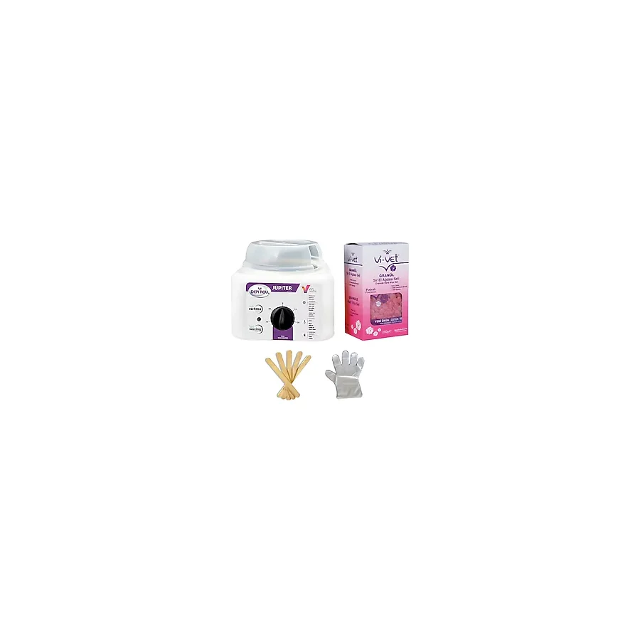 Depi Roll Jupiter Ağda Makinesi + Vi-Vet Granül Pudralı Ağda 250 G + Spatula + Eldiven