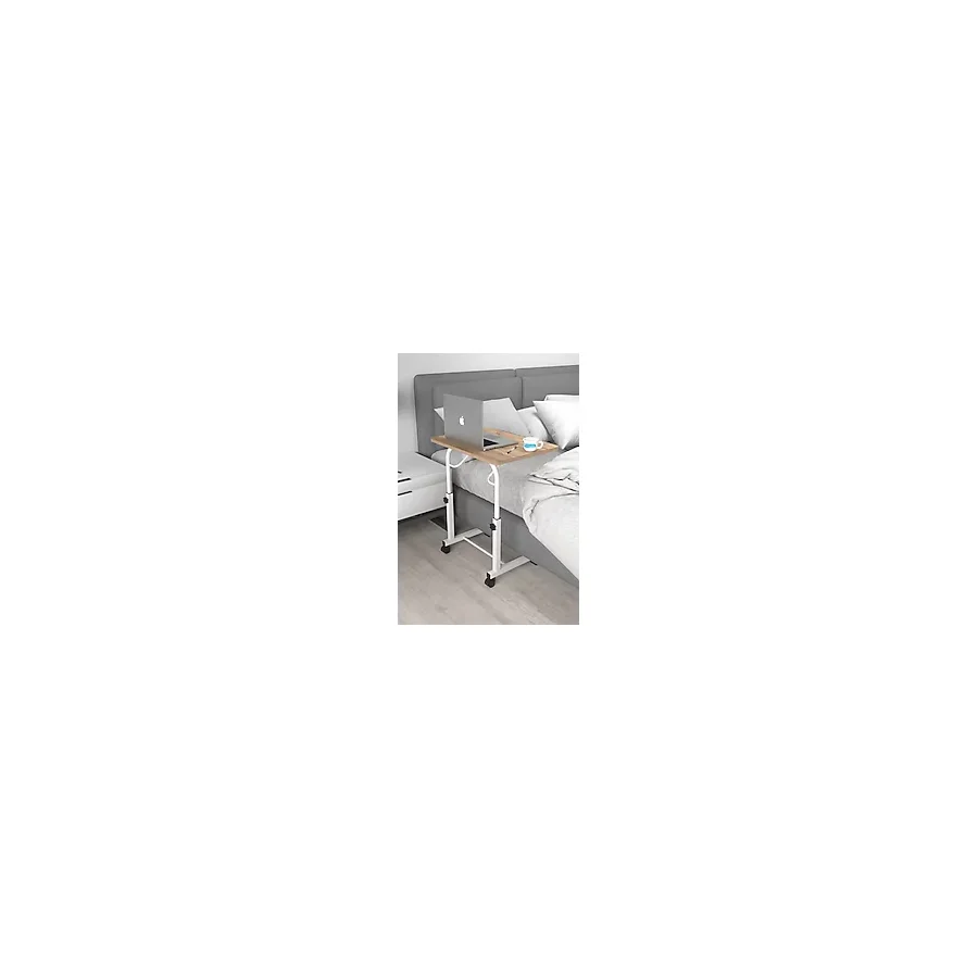 Depolife Eğim Yükseklik Ayarlı Laptop Sehpası Kahvaltı Ders Çalışma Bilgisayar Ofis Yemek Masası Metal Ayak - 60x45cm - Ceviz