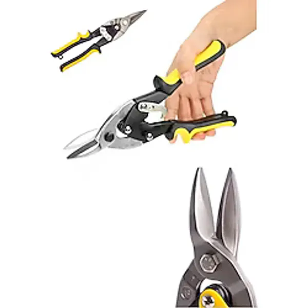Depolife Saç teneke alüminyum Karton Kesme Makası Düz çeneli makas düz ağız kaportacı makası 250mm Gri