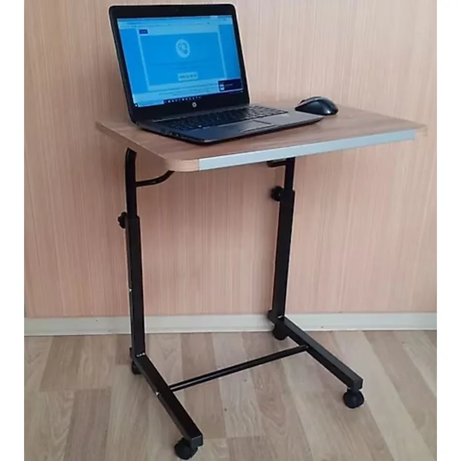 Depolife Tekerlekli Notebook Laptop Çalışma Sehpası Eğim Ve Yükseklik Ayarlı Akrobat Ders Yemek Çekyat Masası, beyaz tekerlekli