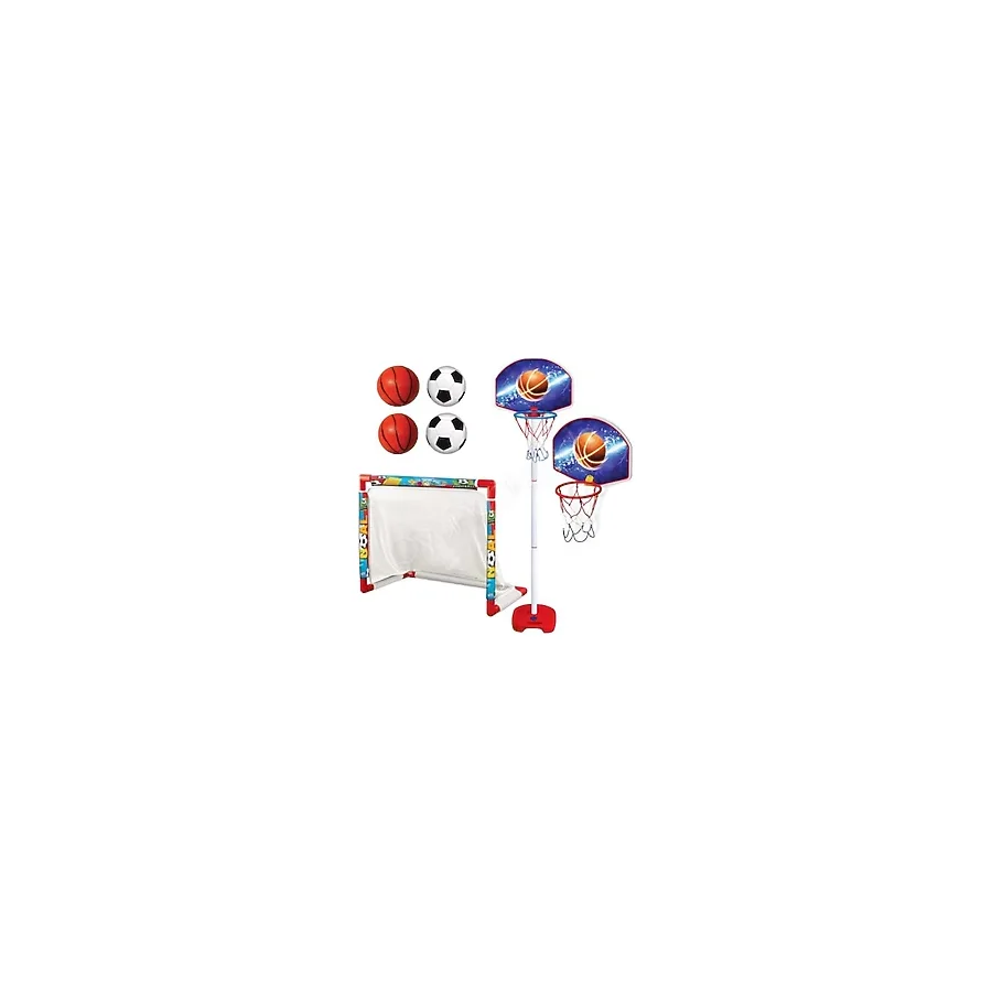 Depomiks Avm Futbol Kalesi + Ayaklı Basketbol Potası Erkek Çocuk Oyuncakları - Oyuncak Futbol Kalesi