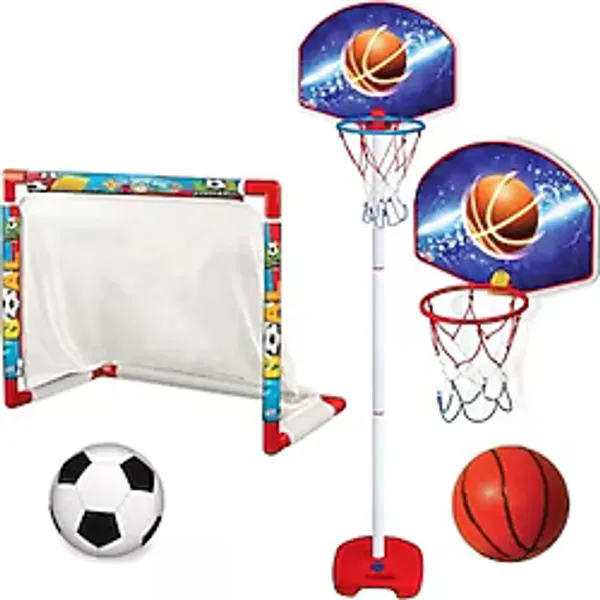 Depomiks Avm Oyuncak Futbol Kalesi Ve Ayaklı Basketbol Potası-erkek Çocuk Oyuncak Depomiks