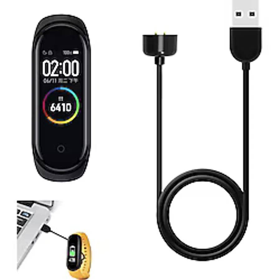 Deppo Trend Xiaomi Mi Band 5/6/7 Şarj Kablosu M5-m6-m7 Siyah Renk Bileklik Usb Şarj Aleti