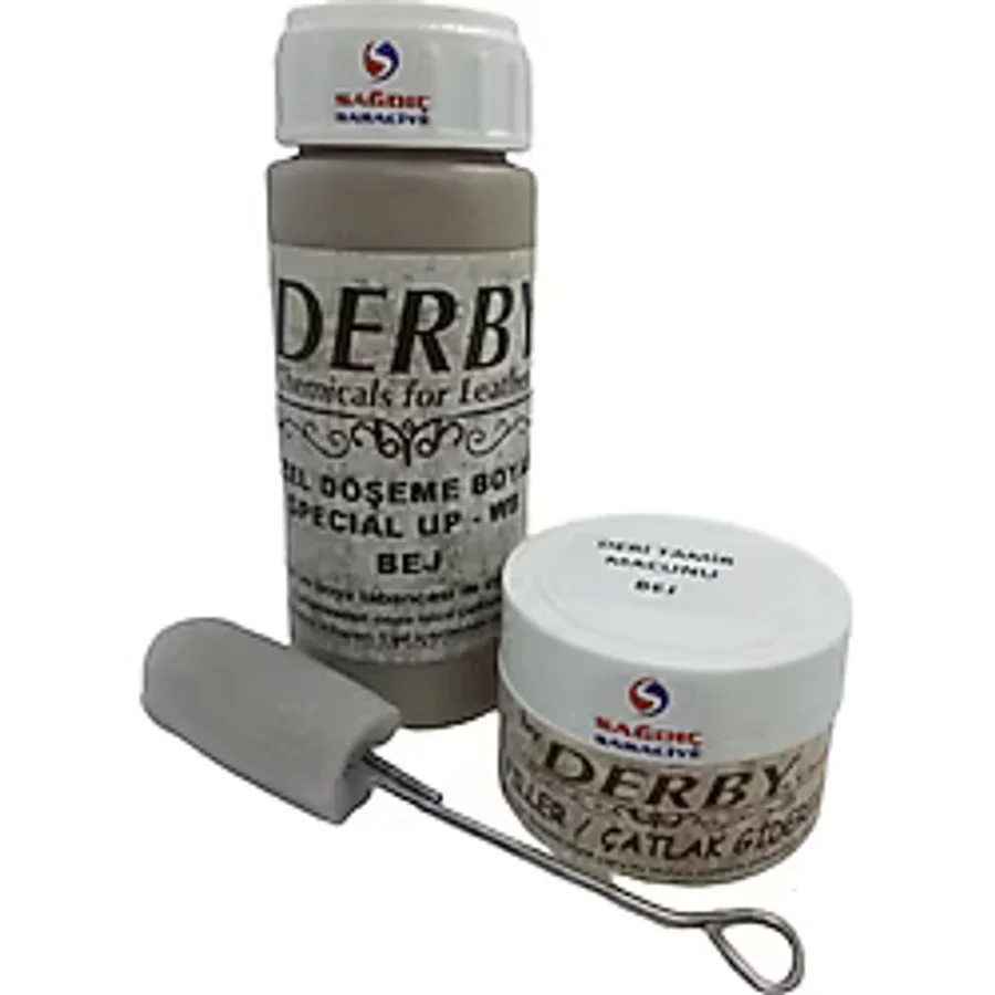 Derby Bej Oto Döşeme Boyası Ve Bej Deri Tamir Macunu