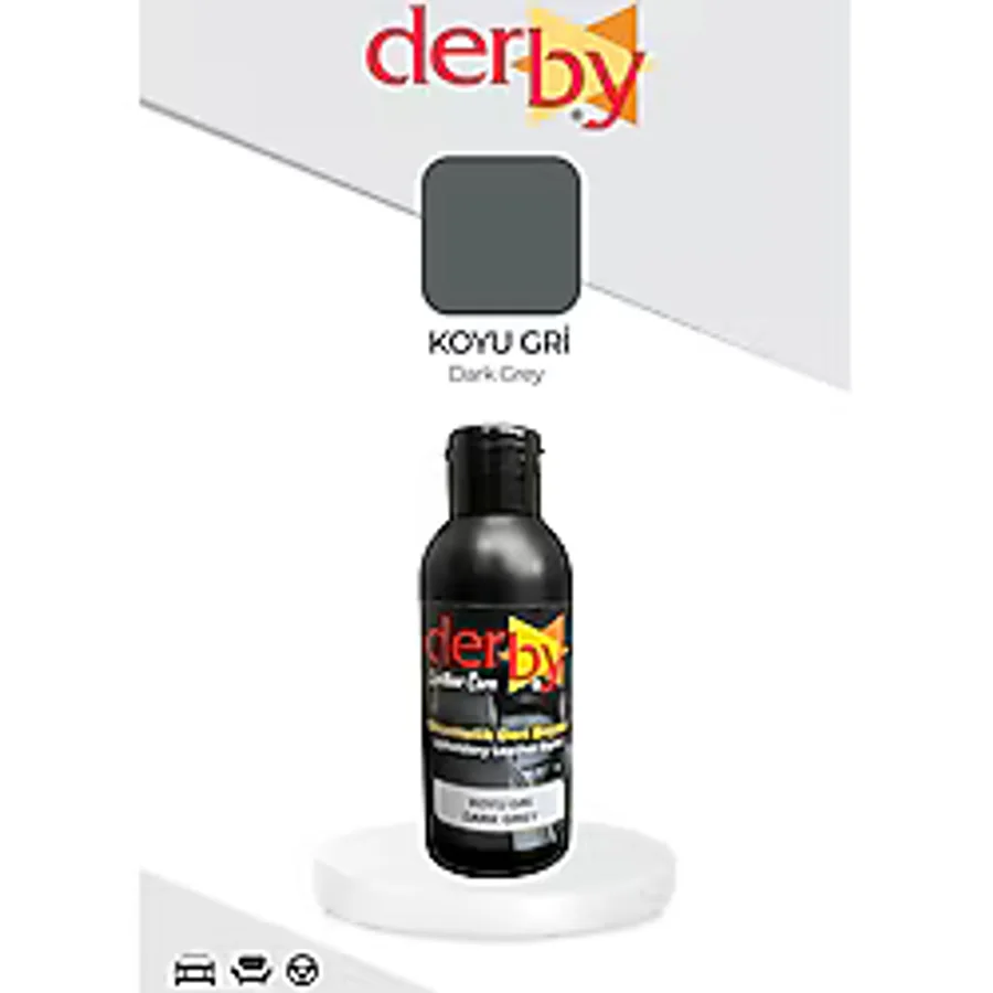 Derby Deri Döşeme ve Direksiyon Boyası - Derby Oto Boyası, Deri Koltuk Boyası - Koyu Gri