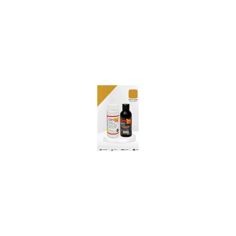 Derby Special Koyu Sarı Deri Boyası Ve Cilası 100 ml - 2'li Set / Mont Eşya Çanta Deri Boyası