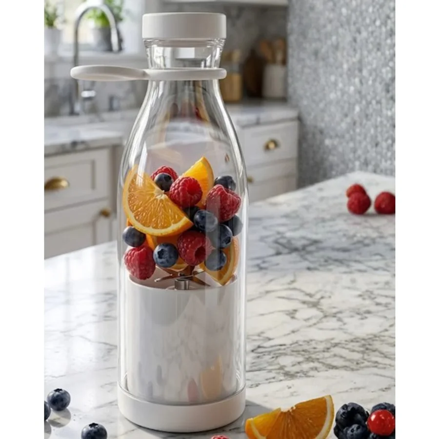 Derin Stok Şarjlı Taşınabilir Blender 380 ml USB Kablosuz Smoothie Meyve Karıştırıcı - Renk