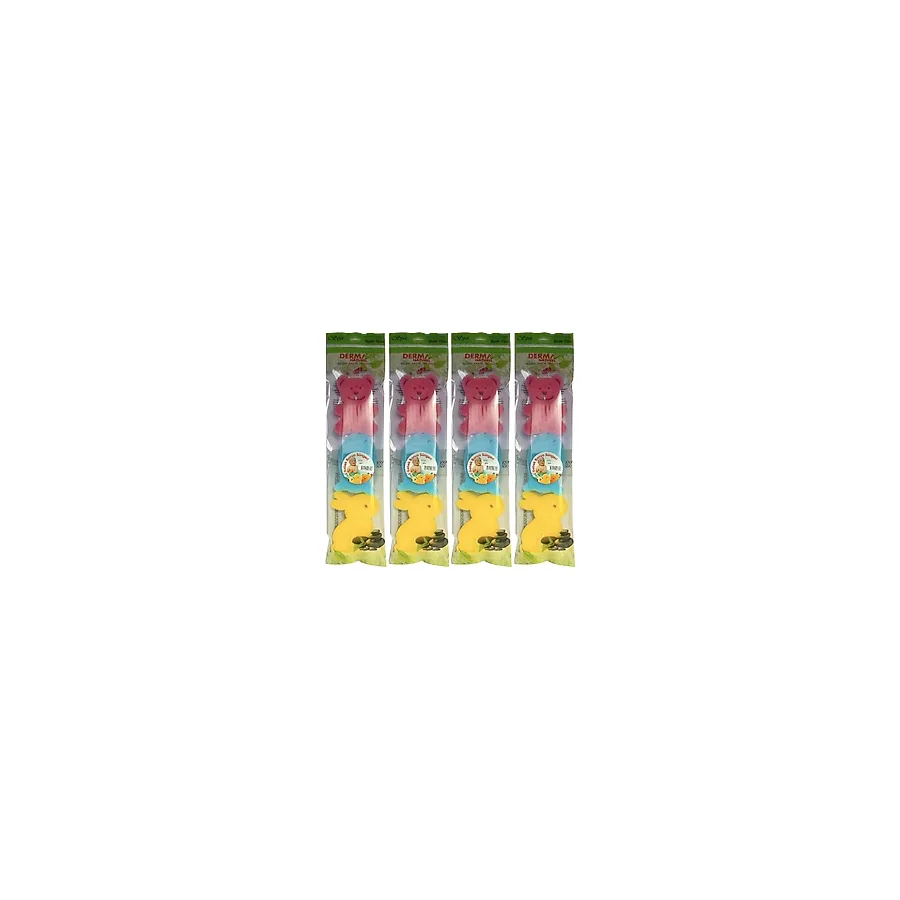 Derma Naturel 3 Lü Renkli Bebek Banyo Süngeri (4 Lü Set)