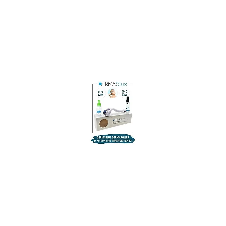 Dermablue 0.75mm Dermaroller 540 Titanyum Iğneli Orijinal Derma Roller