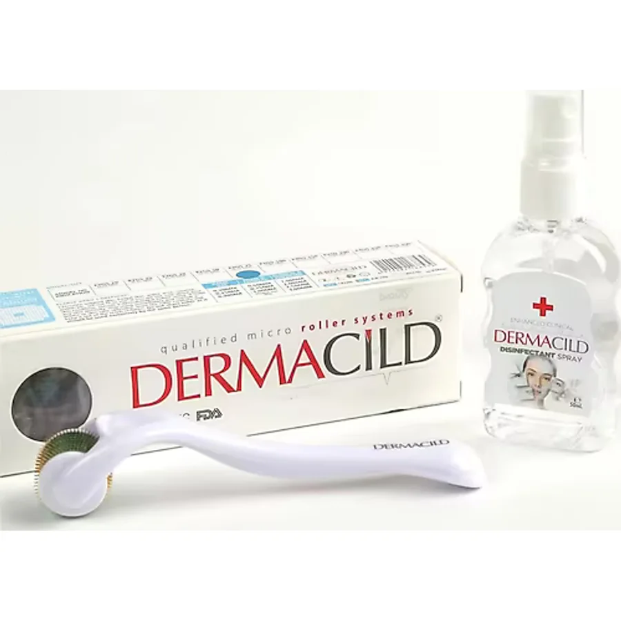 Dermacild 540 İğne Titanyum Dermaroller 0,50MM + Temizleme Spreyi