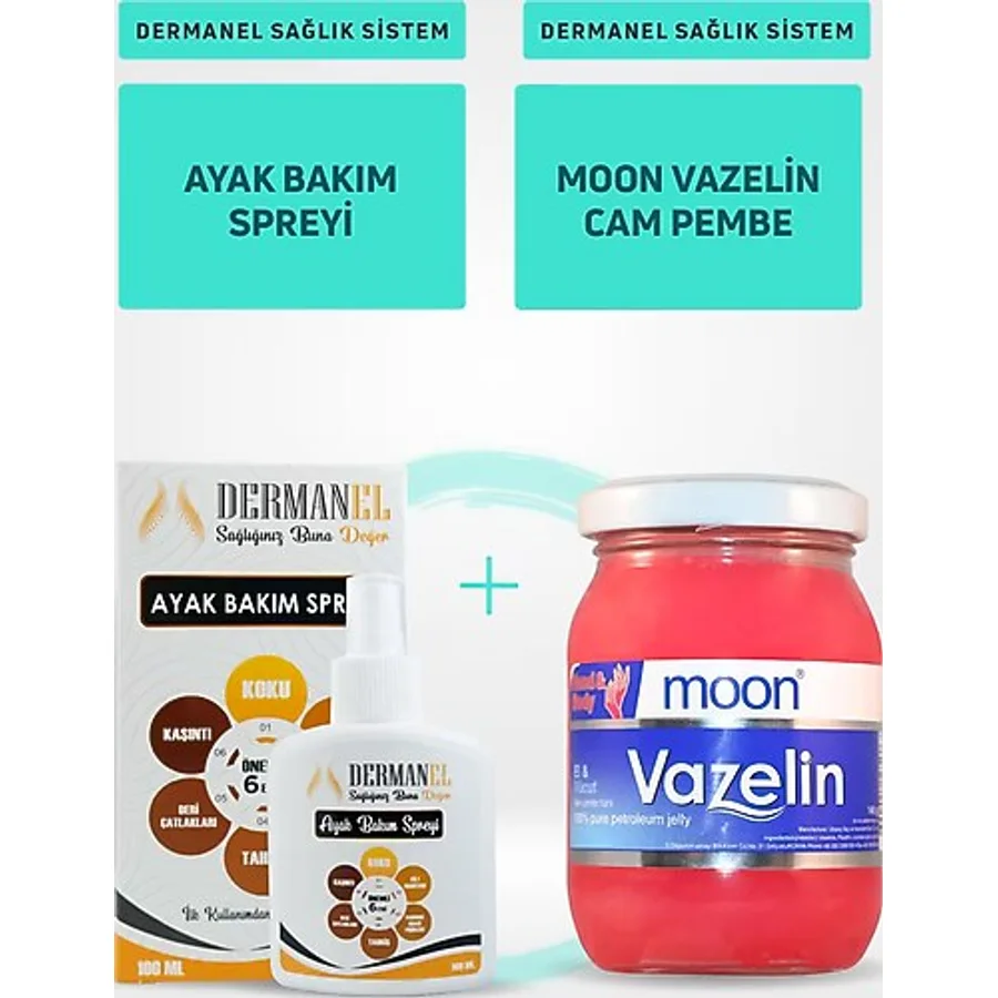 Dermanel Ayak Bakım Spreyi+Moon Vazelin Cam Pembe
