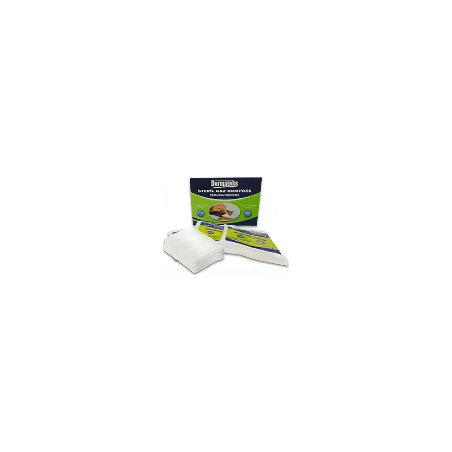 Dermateks Gaz Kompres 7,5 X 7,5Cm 4 Kat 5 Li Zarf - 100 Lük Paket Steril