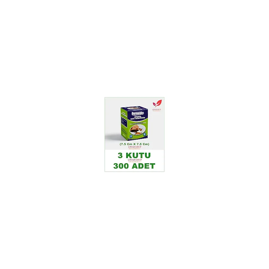 Dermateks Steril Gazlı Bez Kompres Spanç 7.5 x 7.5 CM 3 Kutu