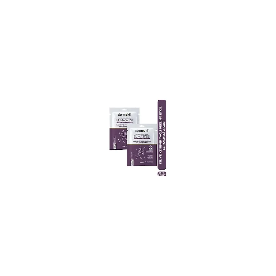 Dermokil Peeling Etkili El Maskesi (Kil ve Kenevir Yağlı) 35 ml 2'li Set