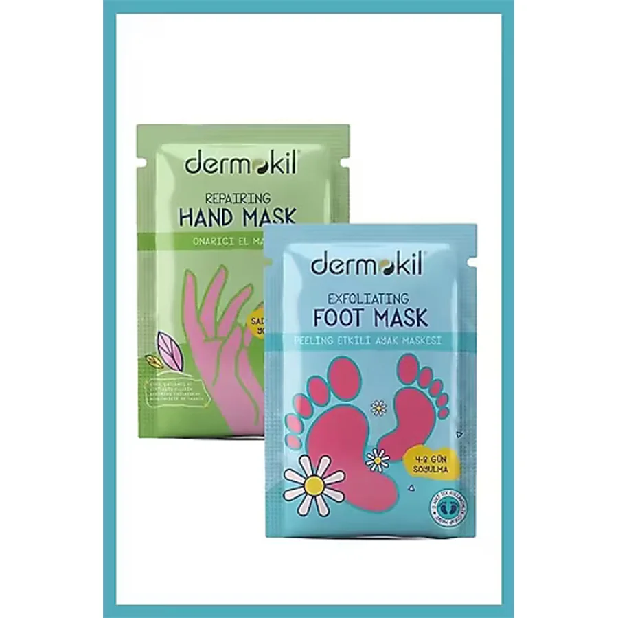 Dermokil Peeling Etkili (Soyulabilir) Ayak Maskesi 30 ml + Onarıcı El Maskesi 30 ml 2 'li Set