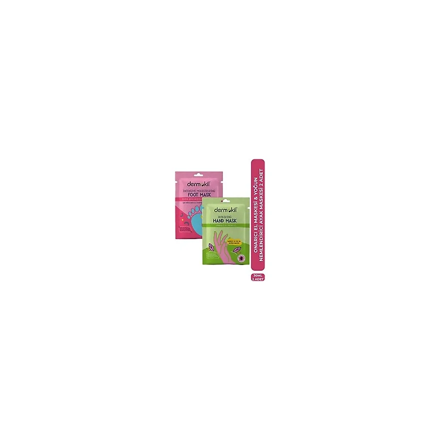 Dermokil Yoğun Nemlendirici Ayak Maskesi 30 ml + Onarıcı El Maskesi 30 ml 2'li Set