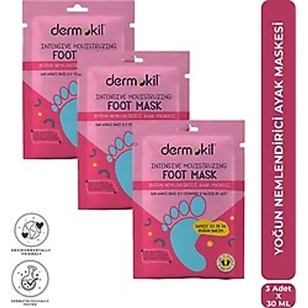Dermokil Yoğun Nemlendirici Ayak Maskesi 30 Ml X 3 Adet