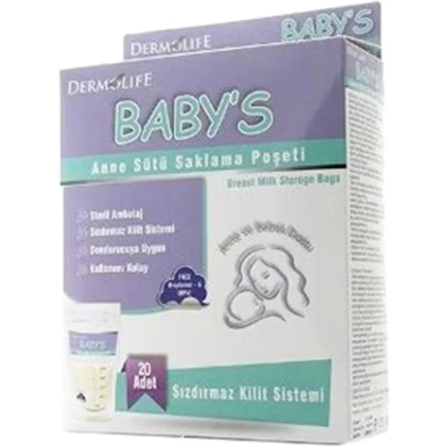 Dermolife Baby's 20'li Anne Sütü Saklama Poşeti