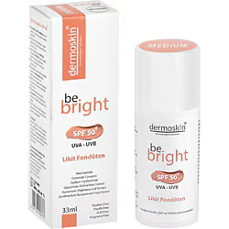 Dermoskin Be Bright SPF 50+ Medium 33 ml Likit Fondöten