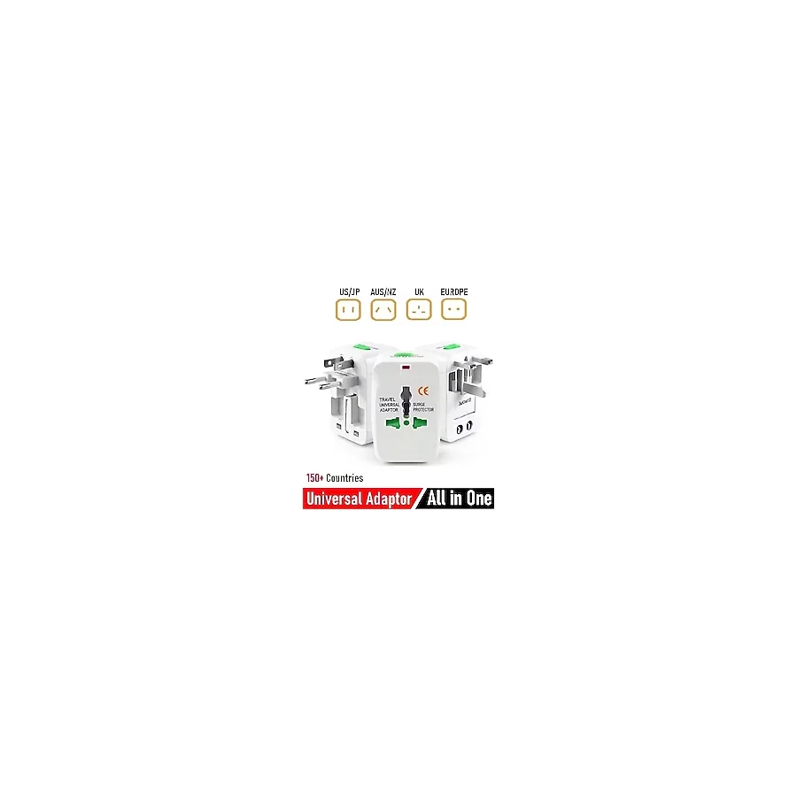 Derwell +150 Ülke Seyahat Adaptörü , Amerika, Ingiltere, Avrupa , Avustralya , Çin , Japonya Fiş Priz Dönüştürücü Bir Çok Ülkede Şarj Istasyonu Piriz Çoklu Priz Üniversal Adapter
