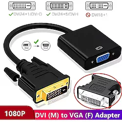 Derwell Dvı - D (24 1) To Vga Aktif Dönüştürücü Kablo (DVI-D ERKEK - VGA DİŞİ) Dvı In Vga Out Dvı Vga
