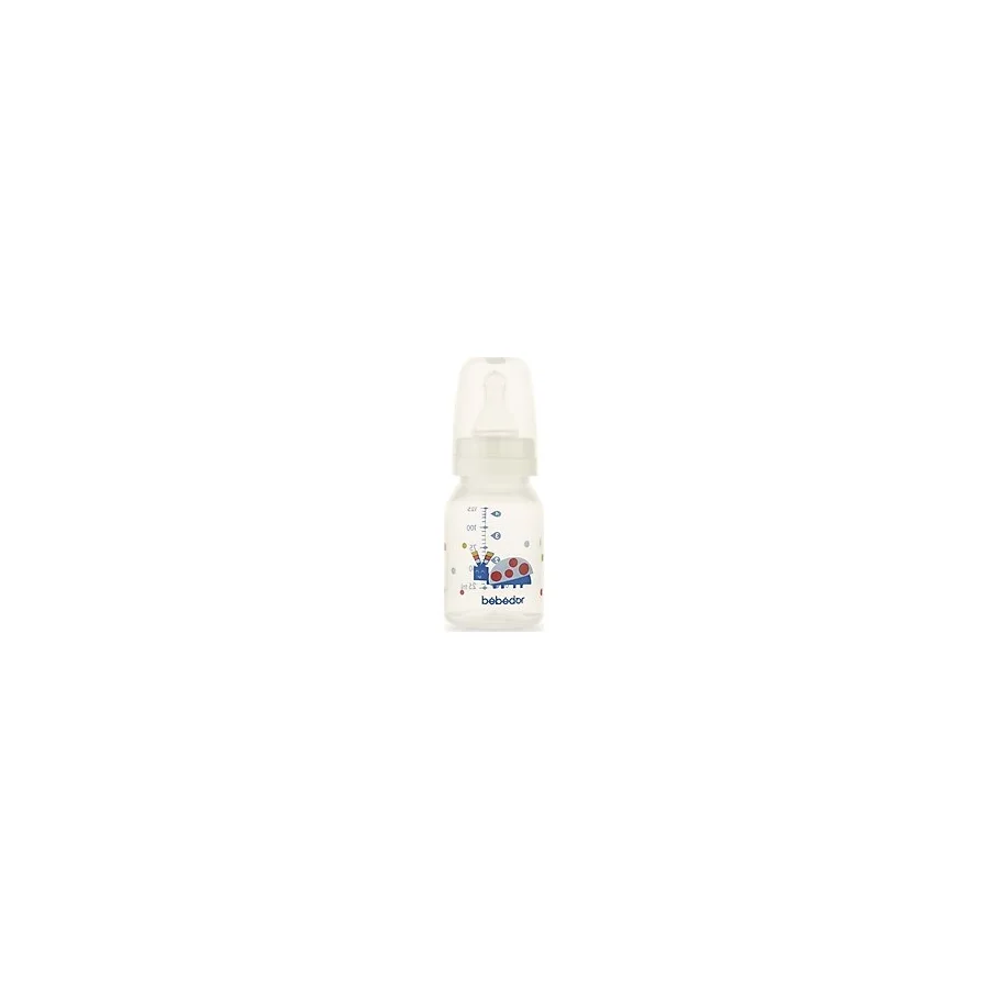 Desenli 125ML Pp Biberon, Mavi, Şık ve Güvenli Bebek Beslenme Aksesuarı - Ahşap - Ceviz