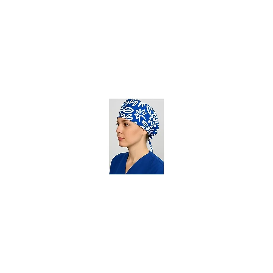 Desenli Mavi Doktor Hemşire Aşçı Cerrahi Bone Hastane Bone Bandana M452