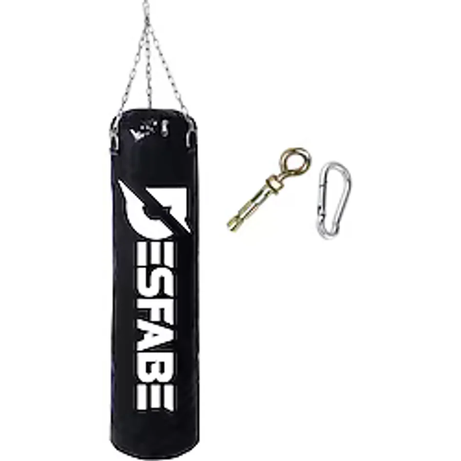 Desfabe Boxing Star 70x25 Cm Zincirli Boks Kum Torbası Siyah +Askı Aparatı